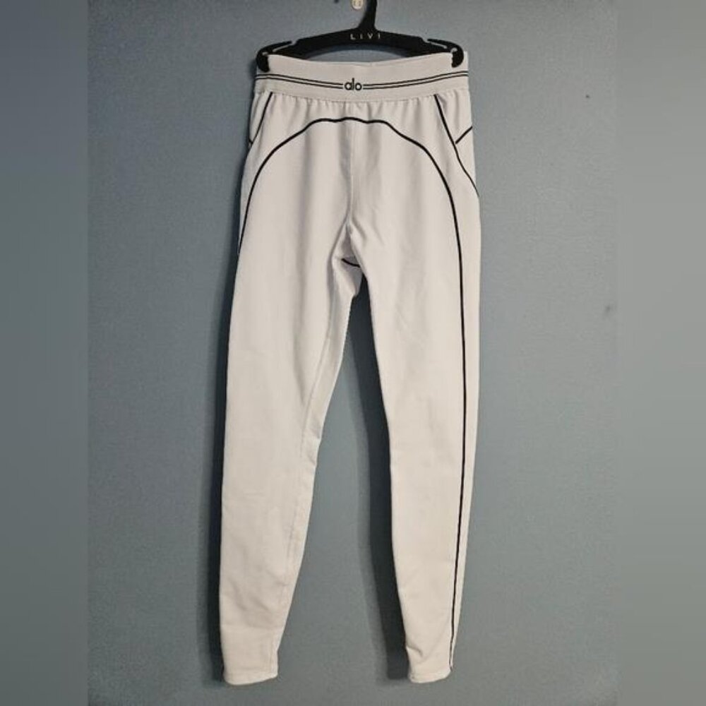 Alo Yoga Airbrush High Waist Heart Throb Legging White Black L Sculpted Trendy